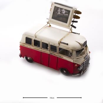 Çerçeveli Nostaljik El Yapımı Metal Minibüs (Orta Boy)
