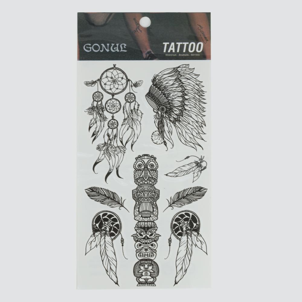 Kızılderi Figürlü Tattoo Dövme Sticker