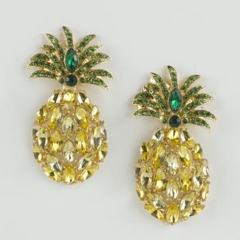 Ananas Figürlü Taşlı Zara Küpe