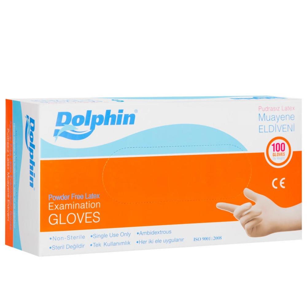 Dolphin Pudrasız Lateks Eldiven 100' lü Paket M Beden