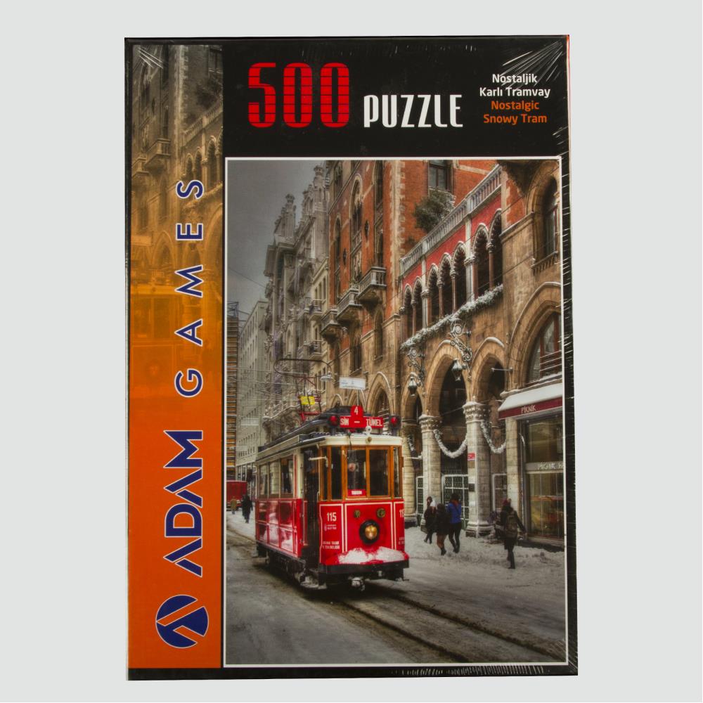 Nostajik Karlı Tramvay 500 Parça Puzzle