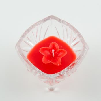 Çiçek Figürlü Cam Mum 8*6 cm