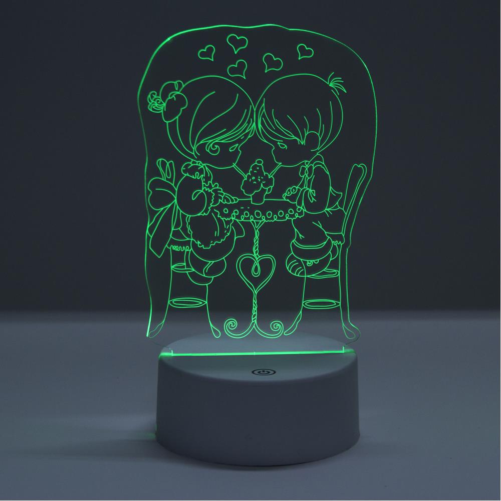 Sevgili Çift 3D Dokunmatik Gece Lambası