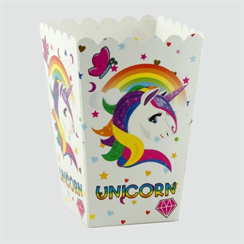 Unicorn Desenli Karton Mısır Kutusu 7*13 (10 Adet)