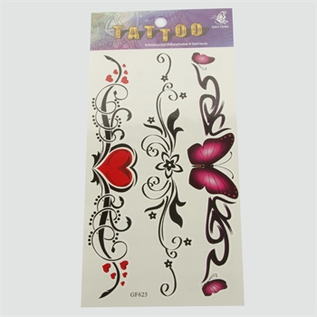 Kelebek Kalp Tattoo Dövme Sticker