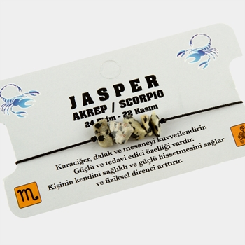 Jasper Doğal Taşlı Akrep Burç Bileklik