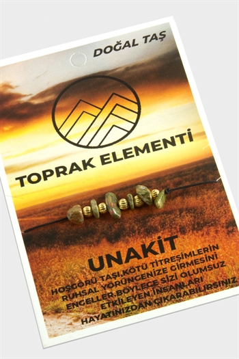 Toprak Elementi Unakit Doğaltaşlı İp Bileklik