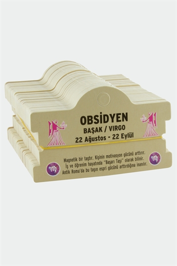 Obsidyen & Başak Burç Bileklik Kartı