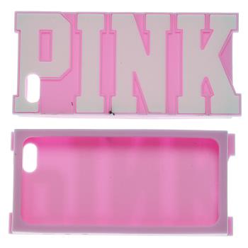 iPhone 5 / 5s Pink Kabartma Yazılı Silikon Kılıf
